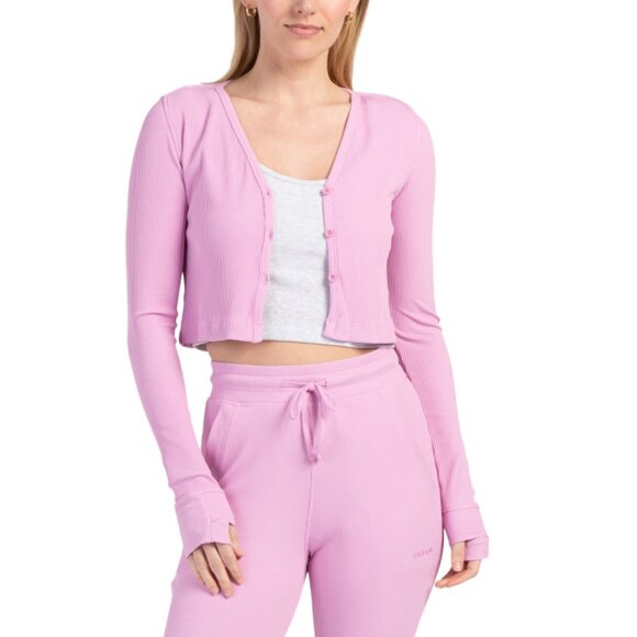 CREAM YOGA Pink Jamie Crop Cardigan - Picture 1 of 2